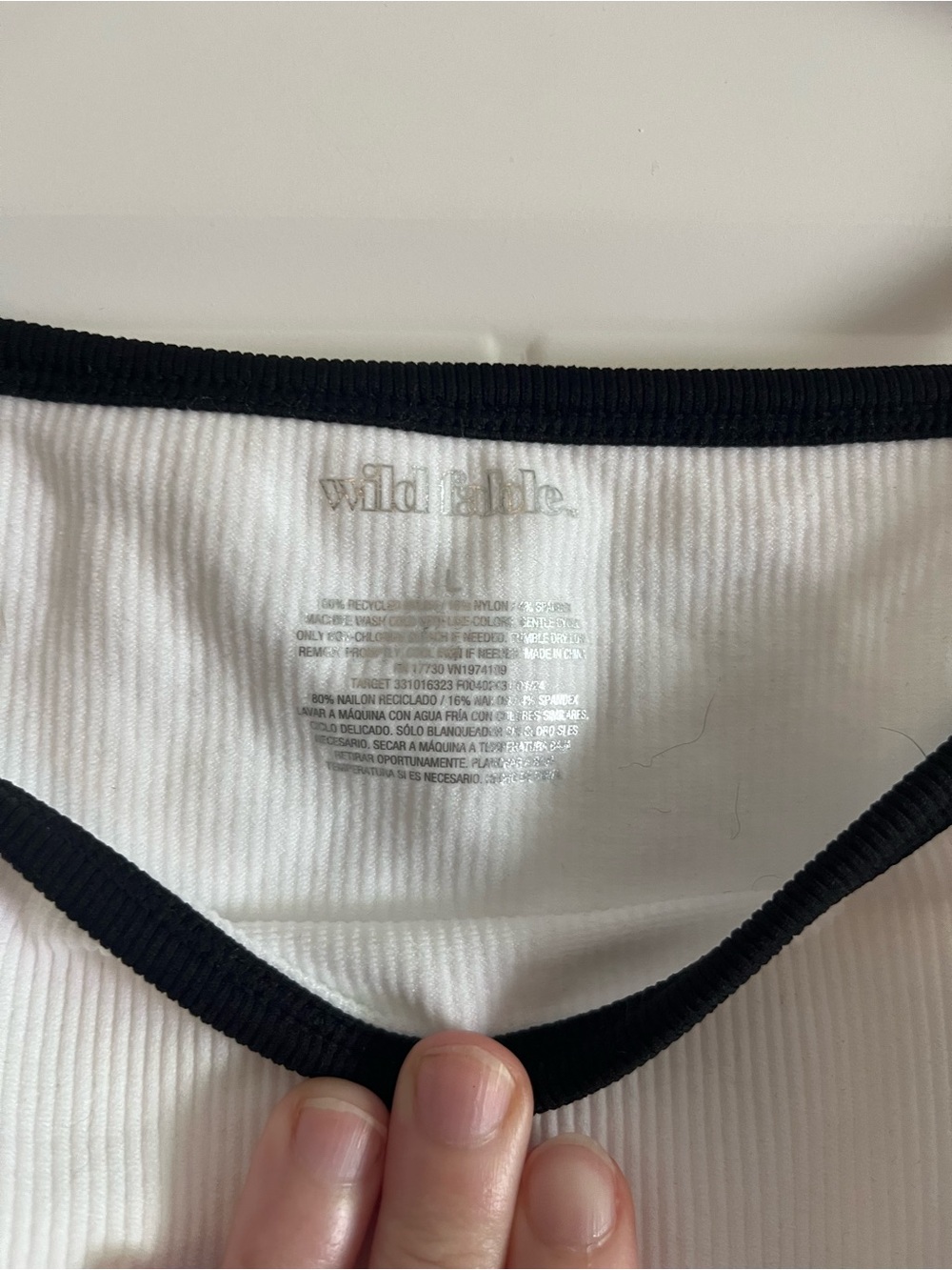 White Ribbed Cropped Tank - Picture 3 of 4